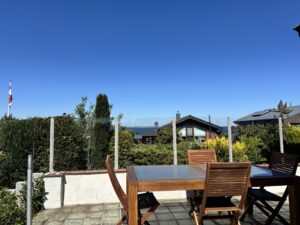 Blick von der Terrasse auf die Eckernförder Bucht